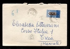 Olimpiadi Roma, 25L. ISOLATO + Ambulante TRIESTE-MILANO, vedi retro busta!