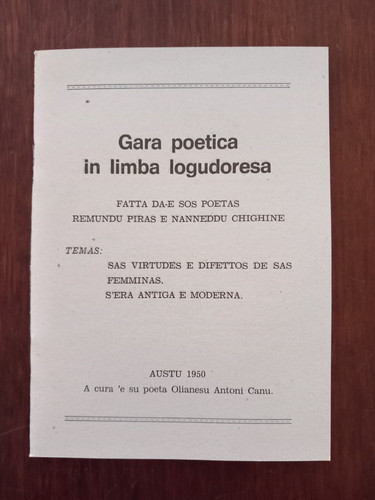 Gara poetica limba logudoresa - gara,