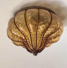 Plafoniera Lanterna veneziana, Lavorazione Classica Murano, 2 Disponibili