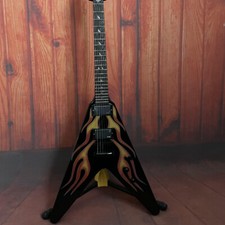 Red Flames Flying V Electric
