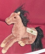 1 PELUCHE CAVALLO MARRONE VINTAGE PLUSH HORSE NICO TOY MADE BELGIO pony,stallone