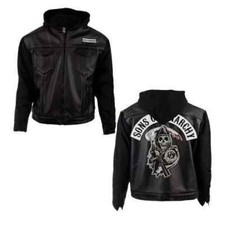 Giacca in pelle PU nera con