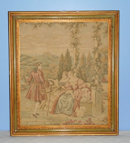 Quadro tessuto ricamato a - in,