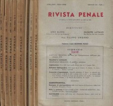 Rivista penale n. dal n. 1 al n. 10 Anno 1949. . AA.VV.. 1949. .