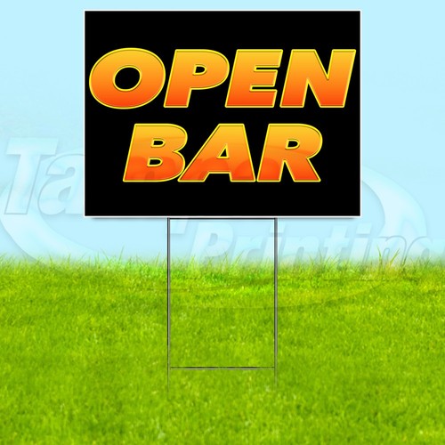 Insegna open bar 18x24 - open, iarde