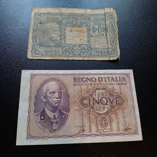 Vecchia banconota 5 lire - vecchia,