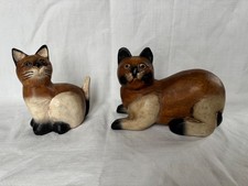 Coppia di statuette di gatti
