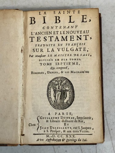 Sainte bible tome - bible,, vii