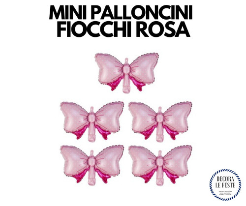 Mini palloncini fiocco rosa - 5,