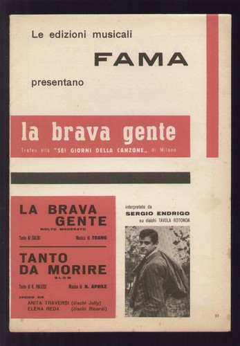 Spartito sergio endrigo - spartito,