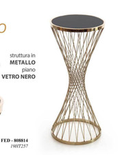 TAVOLINO CAFFè TONDO TAVOLO METALLO ELEGANTE PER SALOTTO INGRESSO STUDIO 90*40cm