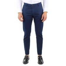 Pantaloni Uomo Blu Cotone Slim