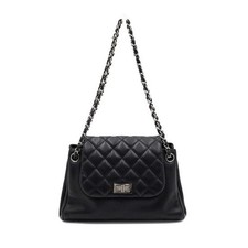 CHANEL Black 2.55 Silver Logo