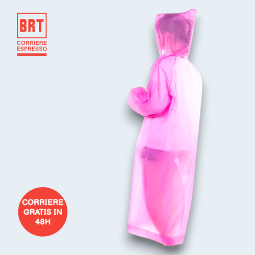 Poncho impermabile rosa donna
