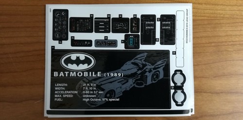 Lego adesivi batmobile 1989 - lego,