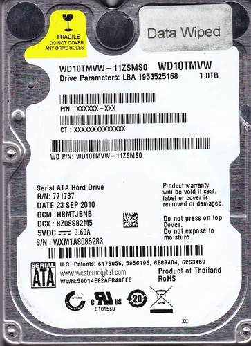 Wd10tmvw 11zsms0 wxm1a8 - wd10tmvw-11zsms0, s/n: