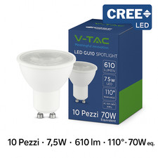 10x Lampadine LED GU10 7,5W