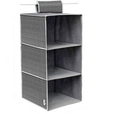 Organizer per armadio guardaroba salva spazio 3 ripiani 60x30x30 cm grigio