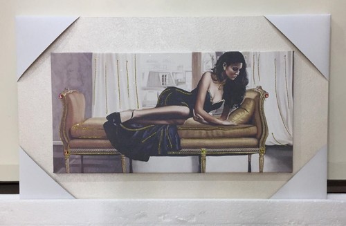 Quadro dama sul divano - divano, cornice