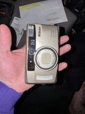 Nikon One Touch Zoom 90S 35 mm fotocamera punta e scatta pellicola + PELLICOLA + CUSTODIA + LIBRETTO