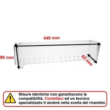 Balconcino Ripiano Portabottiglie per 440 x 65 x 90 mm Frigorifero Beko Arcelik