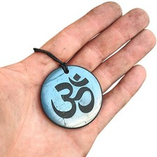 CIONDOLO simbolo OM SHUNGITE