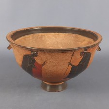 Vaso In Terracotta Skyphos Grecia Con Figure Mitologiche Da Collezione Xx Sec.