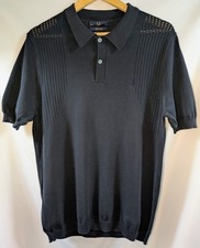 Polo Fred Perry Made in Italy maglia 42 L nera vintage maglia aperta archivio