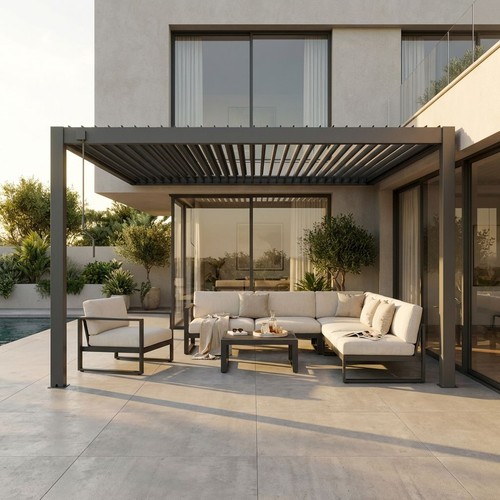 Pergola bioclimatica addossata - pergola,
