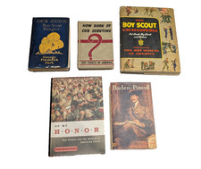 Lot of 5 Boy Scout Books Vintage 1916–1966 + Modern Biographies & Encyclopedia