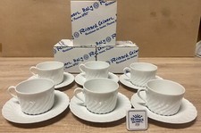 Sei Tazze Thè RICHARD GINORI serie ANCONA con Piatto Porcellana Te Bianco .