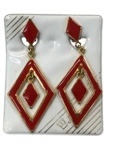 Orecchini clip rombi metallo - clip,