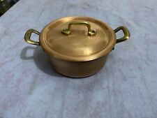 PENTOLA CASSERUOLA TEGAME IN RAME STAGNATO DIAMETRO 16 CM.PARI AL NUOVO