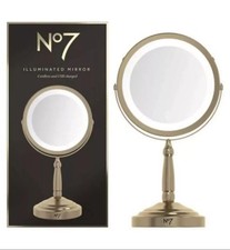 N.7 Specchio Trucco Illuminato Senza Fili Touch Screen, Carica USB, Oro