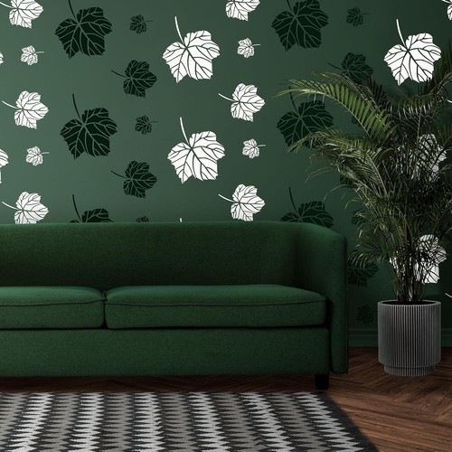 Stencil parete foglie - stencil,