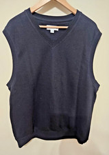 Cutter & Buck Maglione Uomo Grande Senza Maniche Golf Casual Nero Cotone Gilet