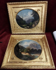 COPPIA QUADRI - OLIO S/CARTONE 26x22cm - PAESAGGI - GUIDO AGOSTINI (1865-1898)