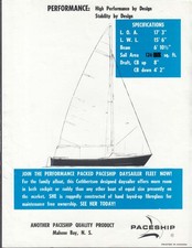 Materiali di vendita barca a vela Paceship Daysailer Mahone Bay NS 1968-1969