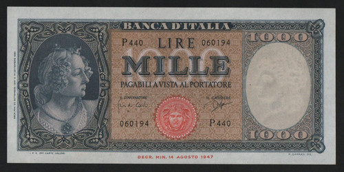 1000 lire italia - lire, (medusa)