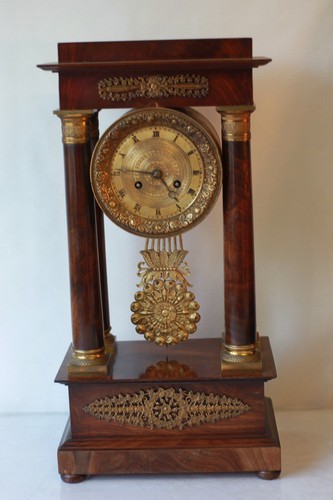 Pendule portique acajou - pendule,