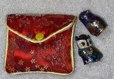 coppia ditali cucito collezione custodia ditali orientali decorativi  gufo - 78