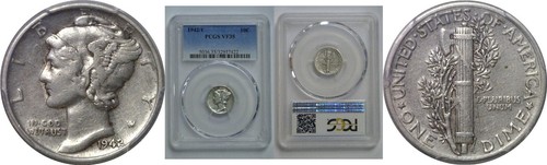1942 mercury dime pcgs - mercury,