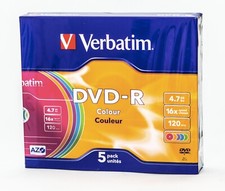 5X DVD-R VERBATIM COLOUR CON