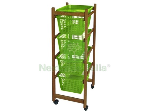 1pz carrello legno ciliegio - 1pz, in