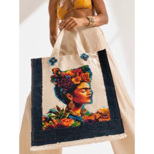Borsa frida kahlo oversize - kahlo,