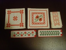 5 pezzi ricamati a mano. 2