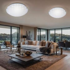 Plafoniera Lampada Sala Pranzo Vetro Opale Lampada da Cucina Rotondo D 25 CM 2x