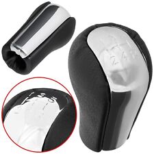 POMELLO LEVA CAMBIO PELLE CROMO 5+R FILO PER TOYOTA AVENSIS AYGO COROLLA YARIS