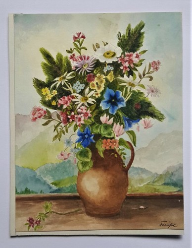 Acquerello fiori montagna - fiori,