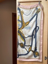 Foulard carré Hermes vintage 1959 "Harnais de Cérémonie" seta Pre Owned